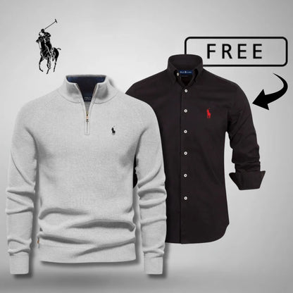 Style & Comfort Premium – Half-Zip Jumper + FREE Classic Shirt